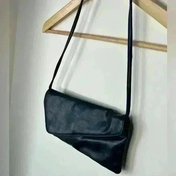 Vintage Y2K Inspired Party Stylish Navy Blue Faux Leather Shoulder Bag Purse - Picture 16 of 16